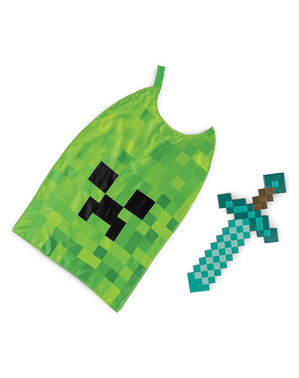 Kit espada e capa Creeper - Minecraft
