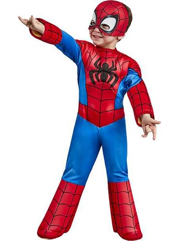 Costume Spider Enfant 5-6 Ans - Combinaison + Gant Lanceur Toiles D'araignée