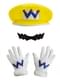 Gorra, guantes y bigote de Wario para niño