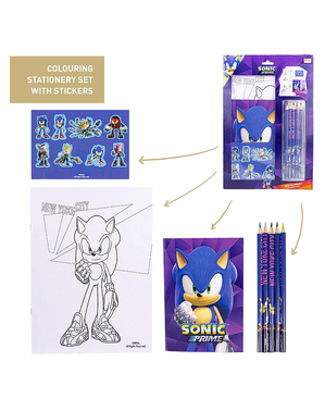 Sonic Prime skrivesaker sett til barn
