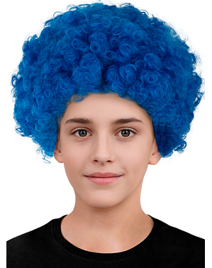 Blauwe clownspruik voor kinderen