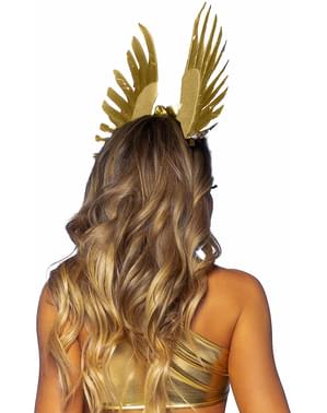 Diadema de diosa con plumas para mujer
