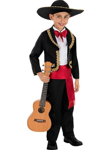 Kids Mariachi Costume Set - Includes Jacket, Pants, Hat, Tie & Sash For Day Of The Dead Or Halloween - View #5