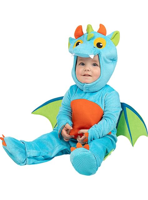Disfraz de dragón para bebé, disfraz de dragón recién nacido para bebés  niños y niñas, disfraz de Halloween para bebés de 3 a 6 meses, color azul