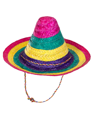 Monivärinen meksikolainen sombrero lapsille