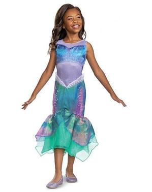 Pequena sereia princesa vestido para meninas, fantasia para o