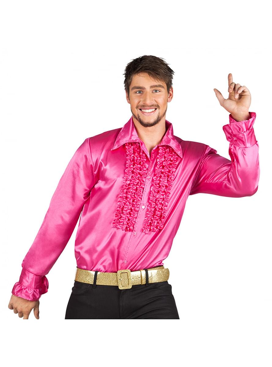 71er Jahre Hemd rosa für Herren