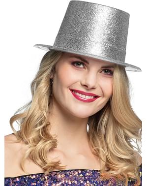 Stříbrný lesklý klobouk