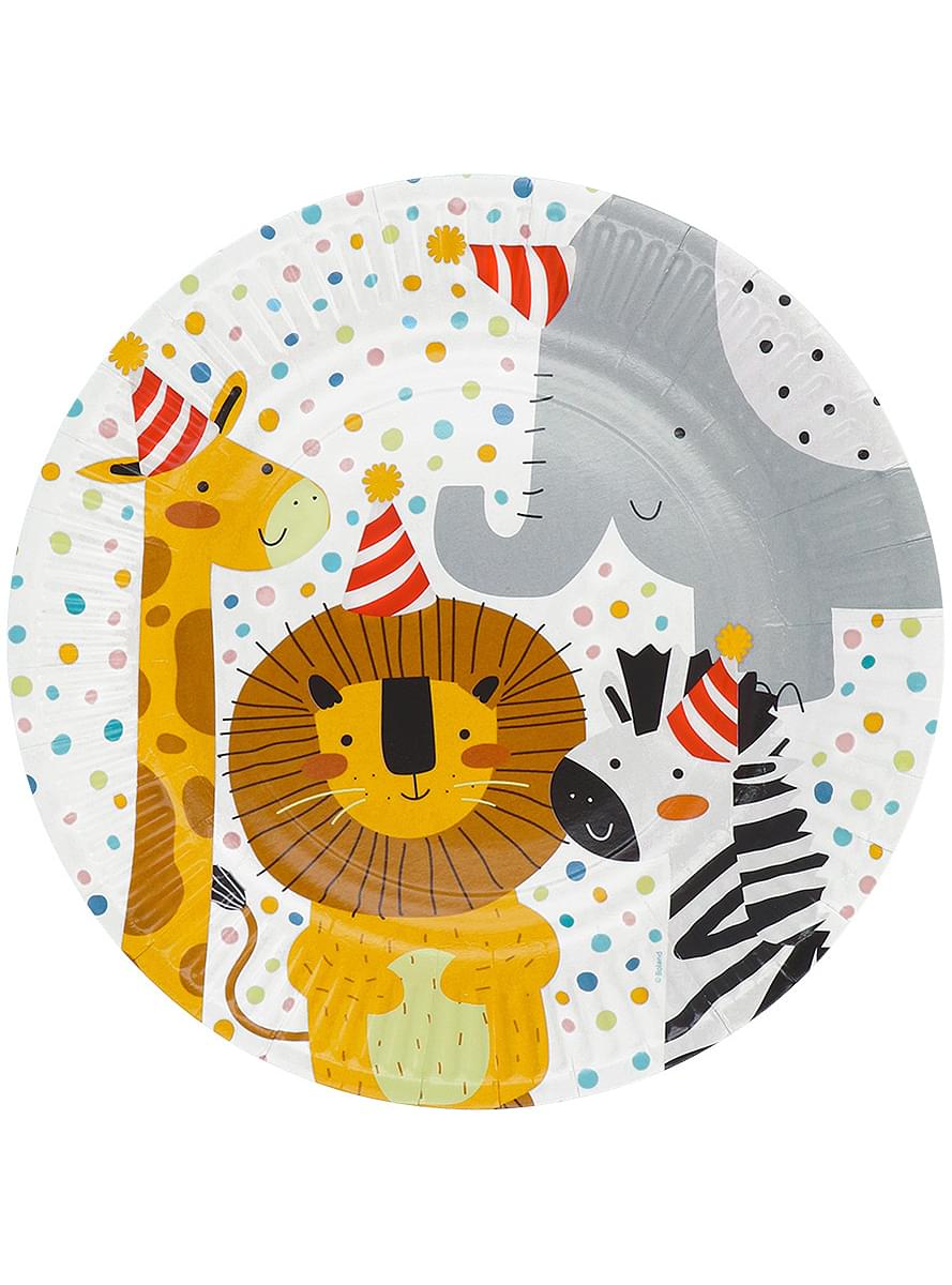 8 piatti con animali - Safari