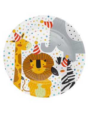 8 x talíř se zvířaty - Safari