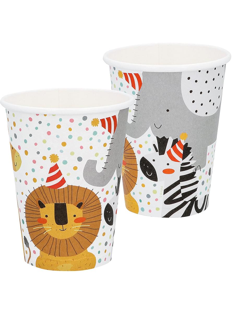 8 gobelets animaux - Safari