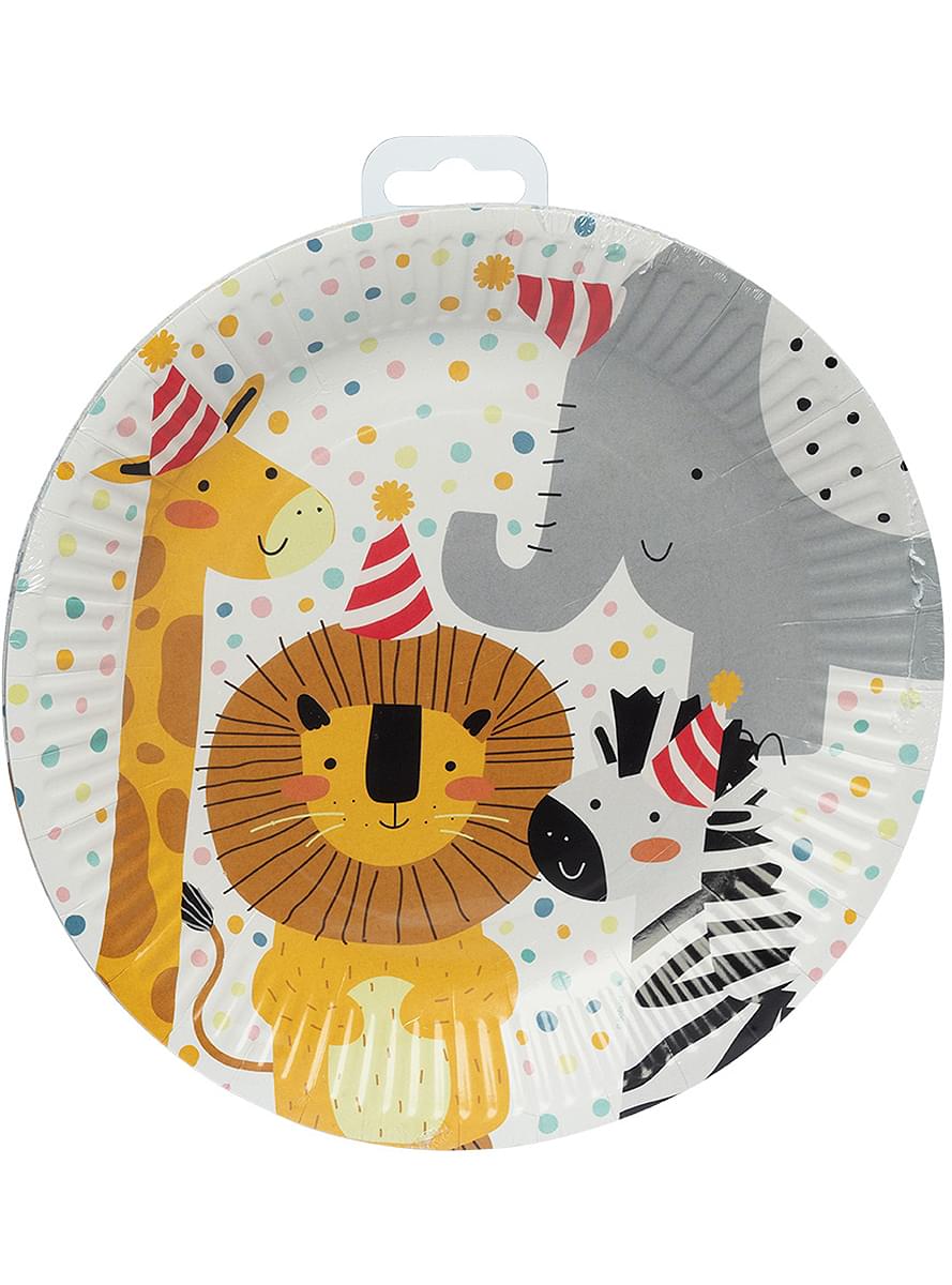 8 piatti con animali - Safari