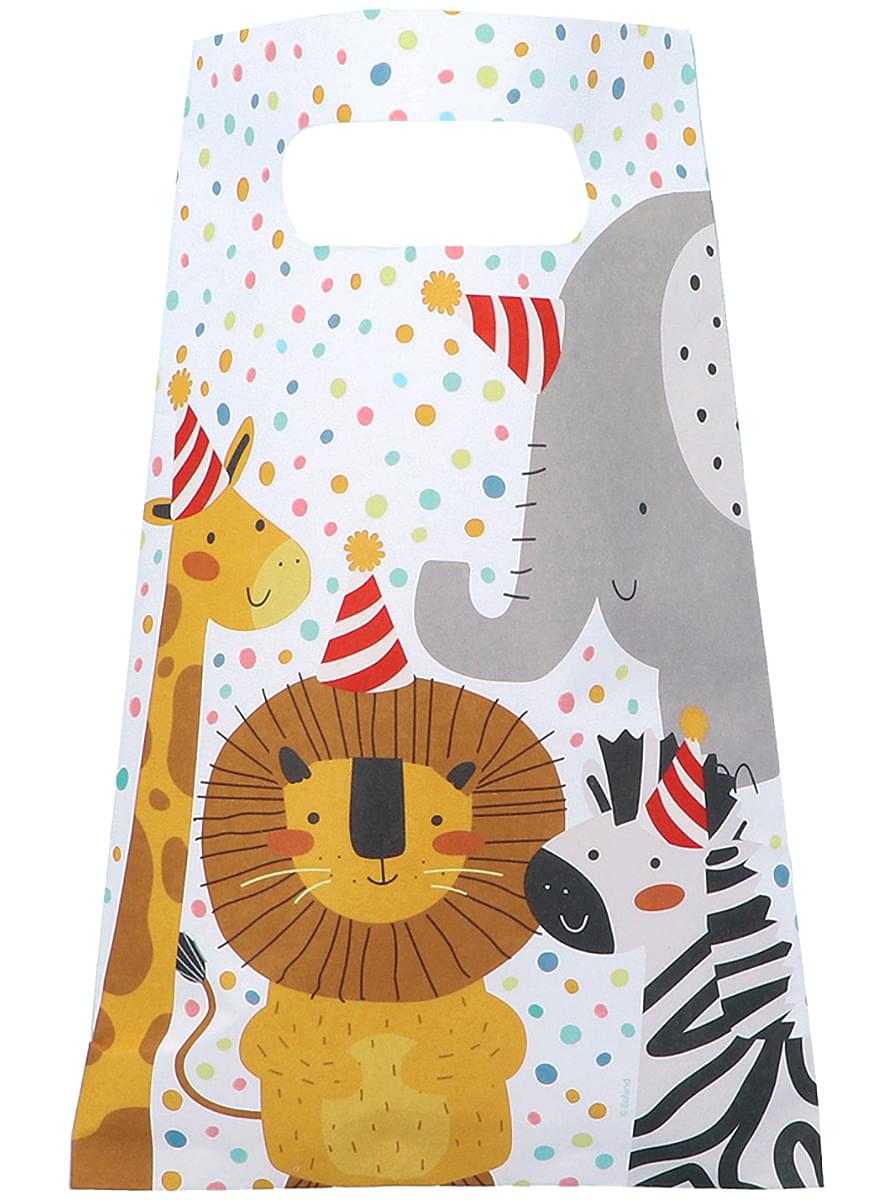 10 sacchetti per dolci con animali - Safari
