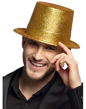 Cappello dorato luccicante