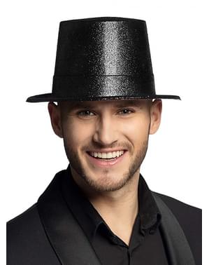 Čierny lesklý klobúk