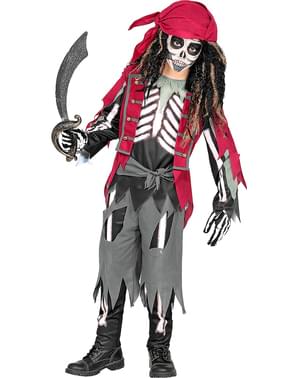 Déguisement squelette pirate garçon