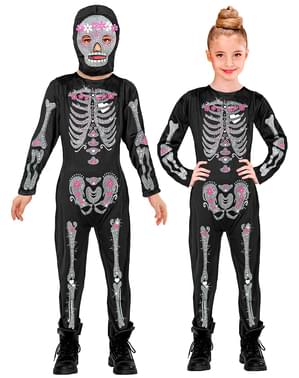 Vestito Scheletro Halloween Travestimento Bambina PS 25610