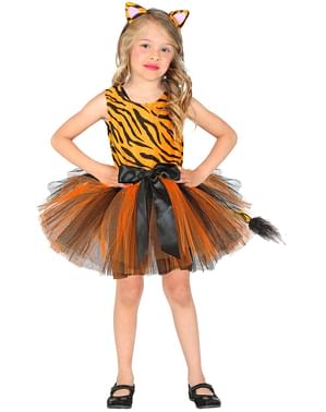 Costum de tigru cu tutu pentru fete