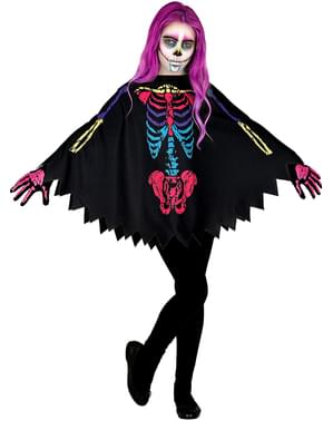 Poncho colorat de schelet pentru copii