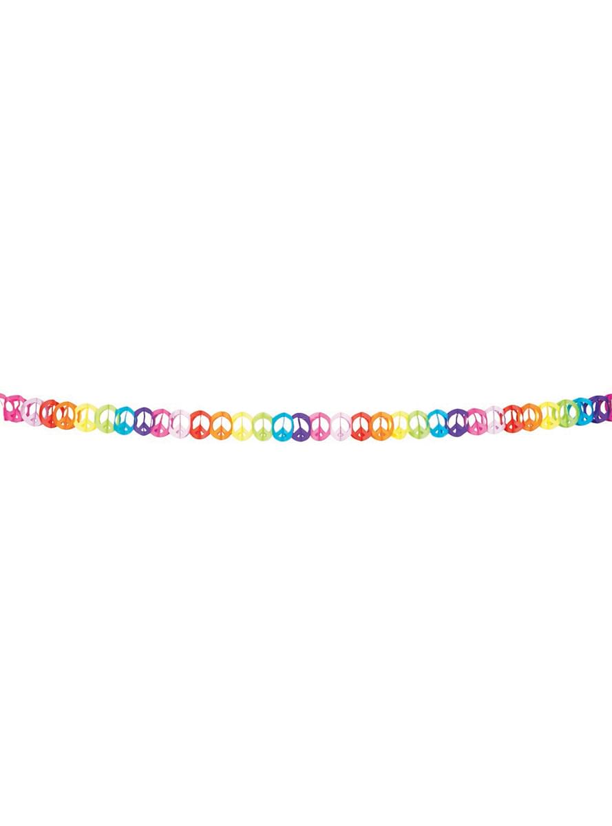 Multi-coloured Peace Symbol Banner