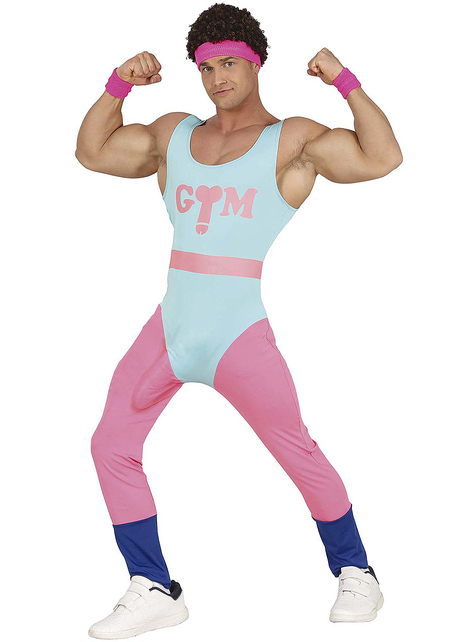 Disfraz de aerobic años 80 con sorpresa para hombre
