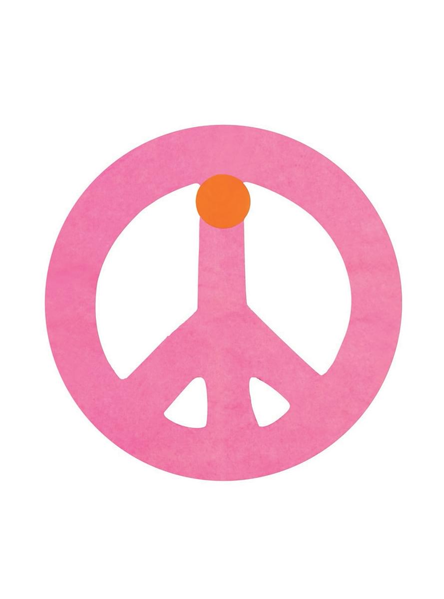 Multi-coloured Peace Symbol Banner