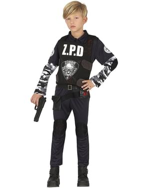 Disfraz de zombie police department para niño