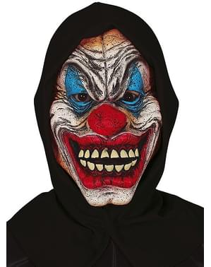 Mask med huva skrämmande clown