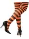 Collants sorcière à rayures noires et orange femme