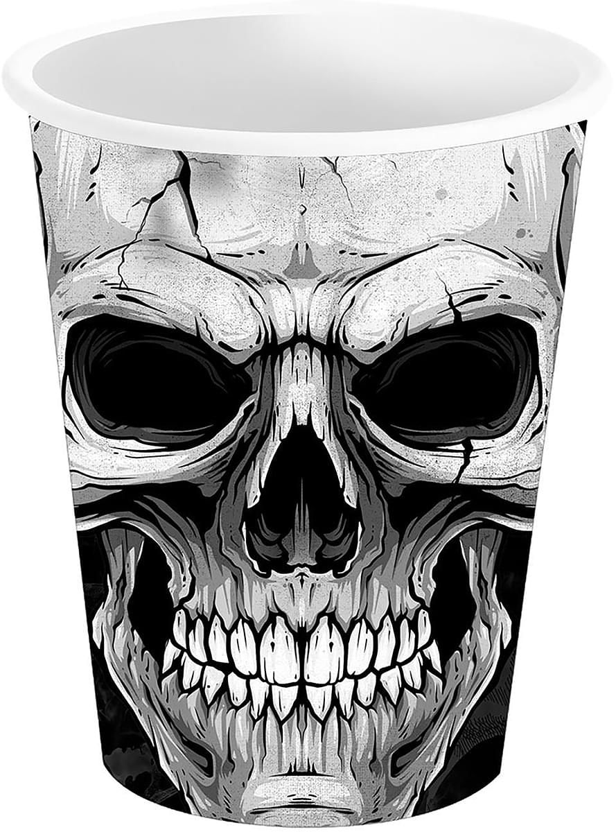 6 copos de caveiras Halloween