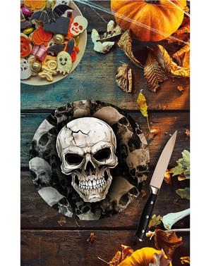 6 Halloween Skull Plates (23 cm)
