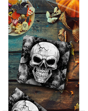 12 Χαρτοπετσέτες με Νεκροκεφαλές Halloween (33 x 33 εκ.)