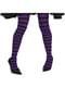 Pantys de bruja de rayas negras y moradas para mujer