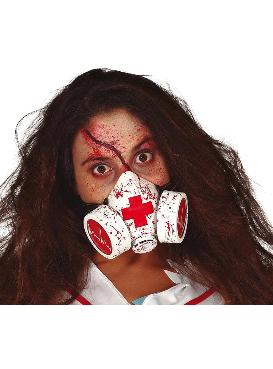 Maschera antigas nucleare insanguinata