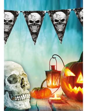 Ghirlandă de fanioane cu cranii de Halloween