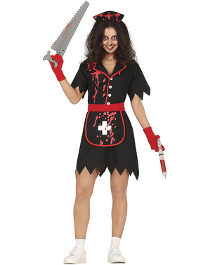 Bloederig donker verpleegster kostuum voor vrouwen