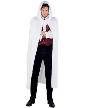 Witte cape met capuchon voor volwassenen