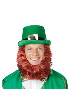 Chapéu de Leprechaun com barba para homem