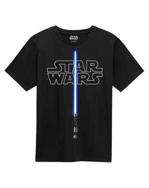 Camiseta de Star Wars logo espada láser para hombre
