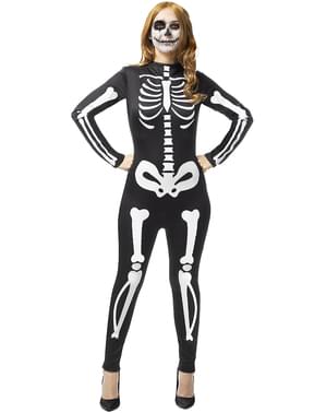 Costume con silhouette di scheletro da donna