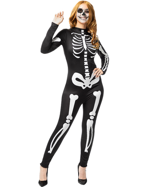 Disfraz de esqueleto silueta para mujer