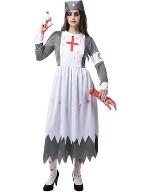 Fato de enfermeira freira zombie para mulher