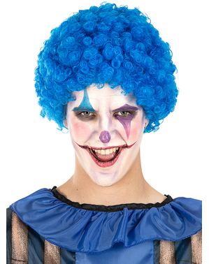 parrucca da clown blu