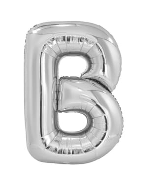 Balão letra B prateado (86 cm)