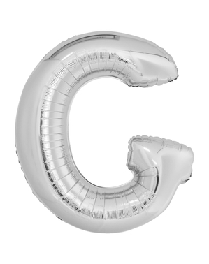 Ballong bokstaven G silverfärgad (86 cm)