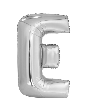 Ballong bokstaven E silverfärgad (86 cm)