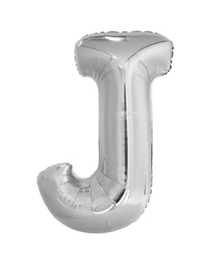 Balon argintiu cu litera J (86 cm)