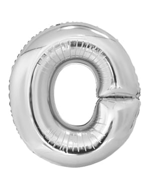 Ballong bokstaven O silverfärgad (86 cm)