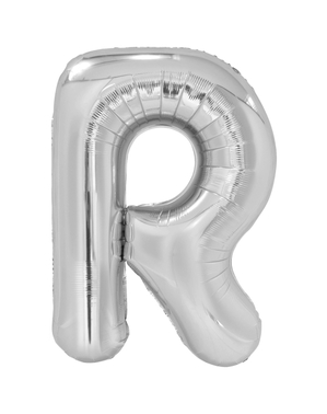 srebrna črka R balon (86cm)