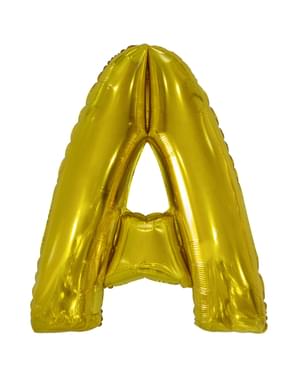 Balão letra A dourado (86 cm)